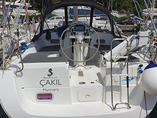 Cakil Oceanis 34 moored at Netsel Marmaris Marina