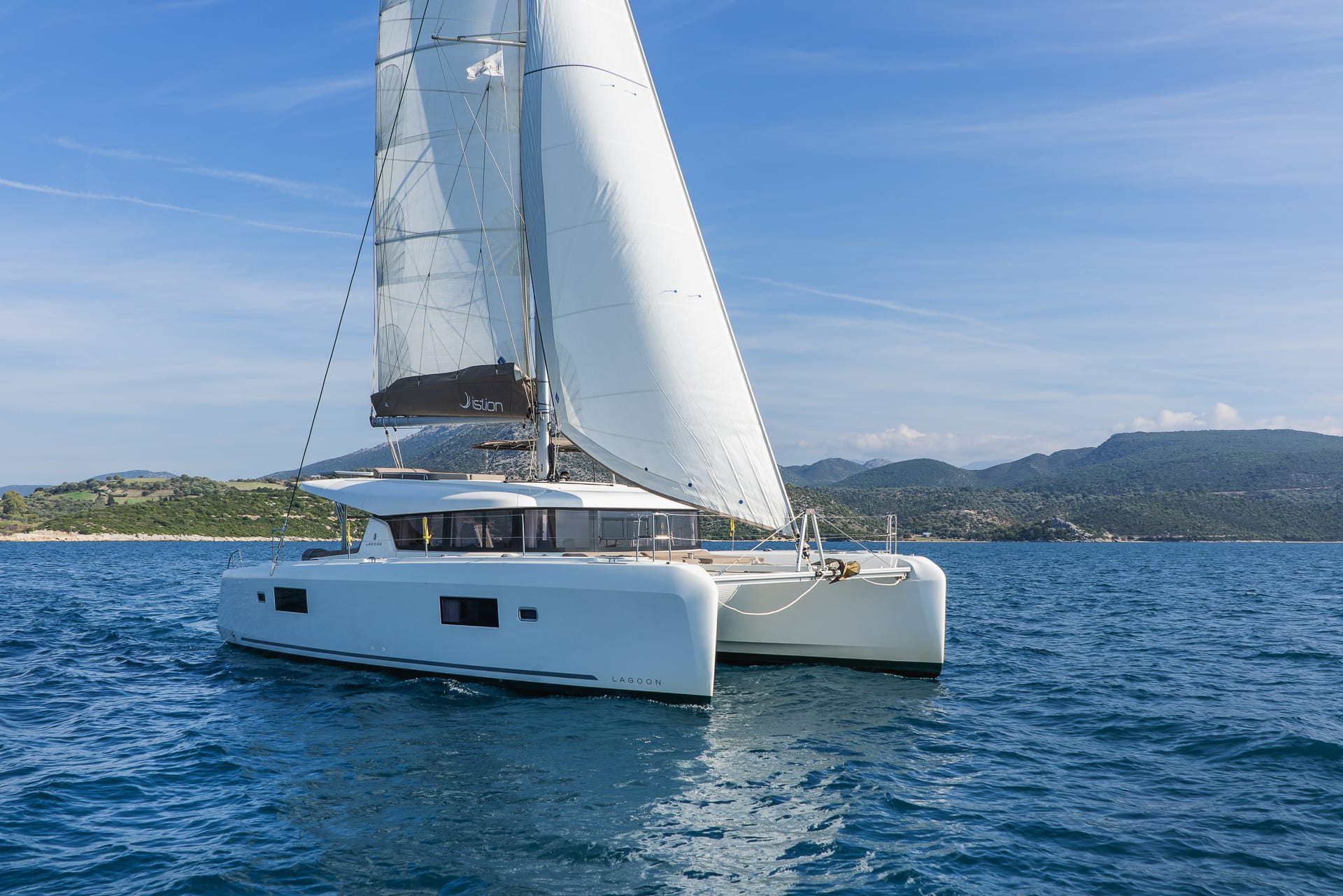 White Waves Lagoon 42 moored at Lefkada / D-Marin Marina Lefkas
