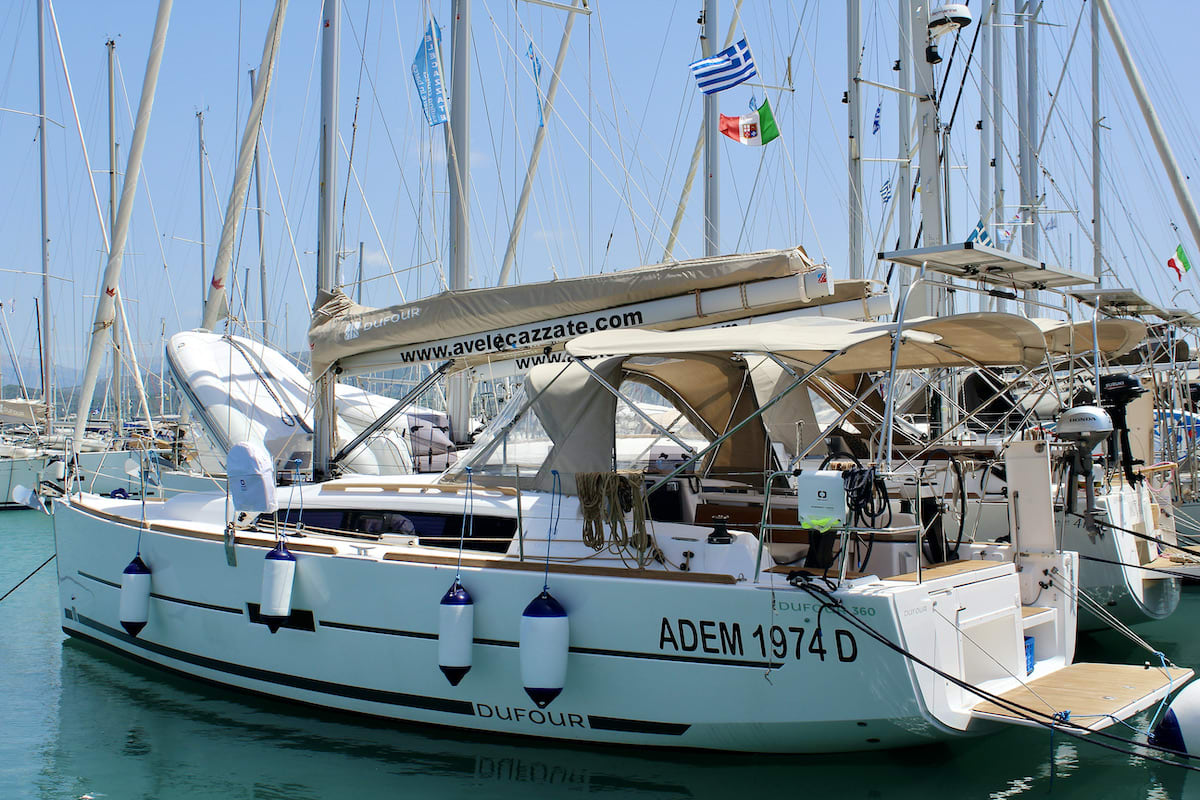Zion Dufour 360 Grand Large moored at Lefkada / Port of Lefkas