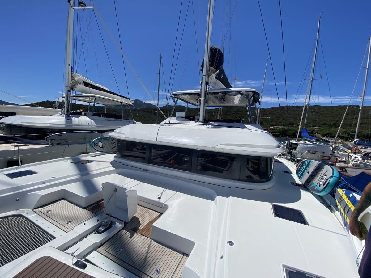 The Moon (SXM) Lagoon 55 moored at Marigot / Marina Fort Louis