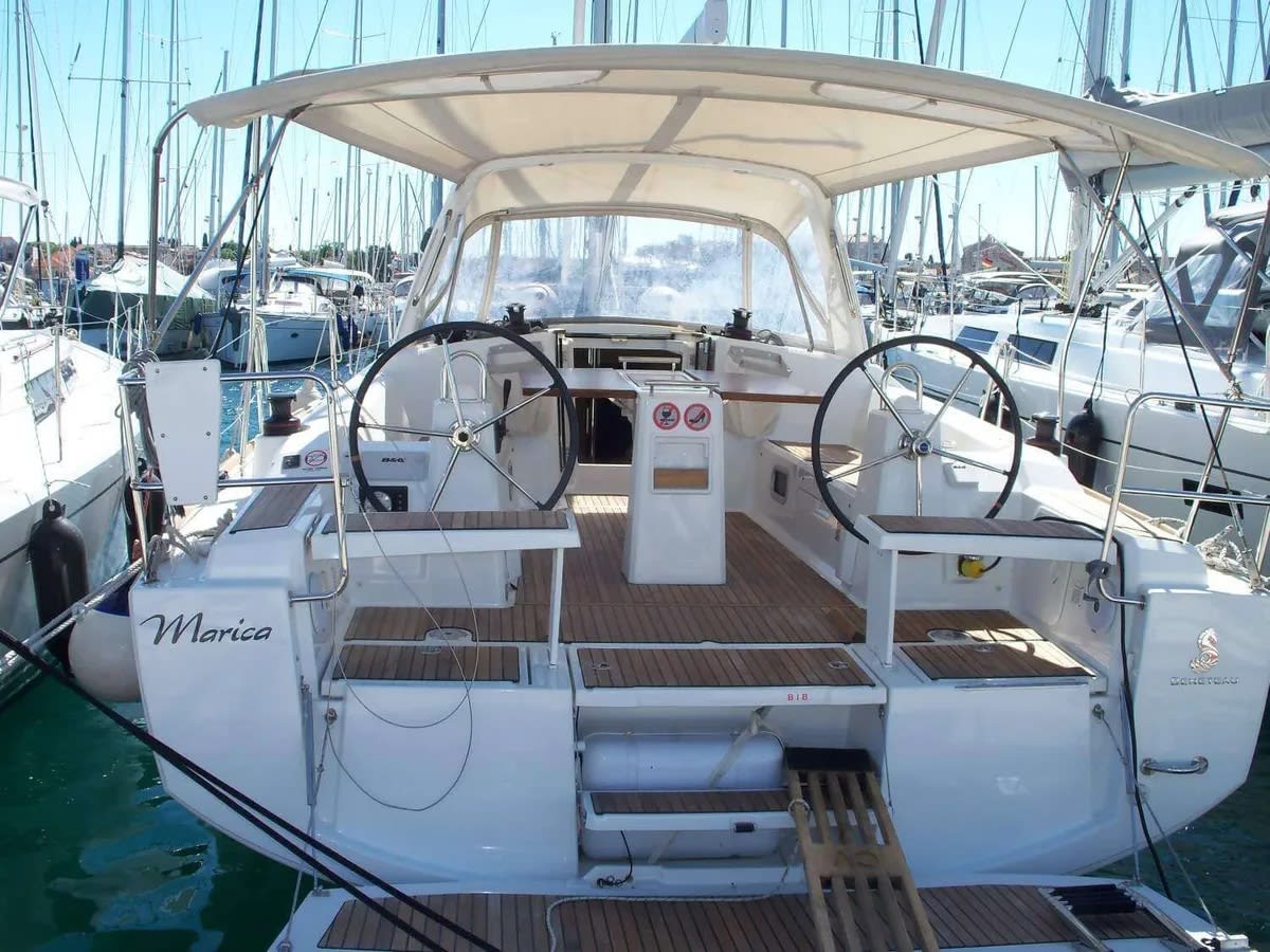Marica Oceanis 38 moored at ACI Marina Trogir