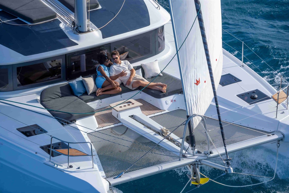 Eclipse 51 Lagoon 51 moored at Portisco / Cala dei Sardi