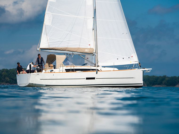 Joy Planet Dufour 360 Grand Large moored at Marsala Marina