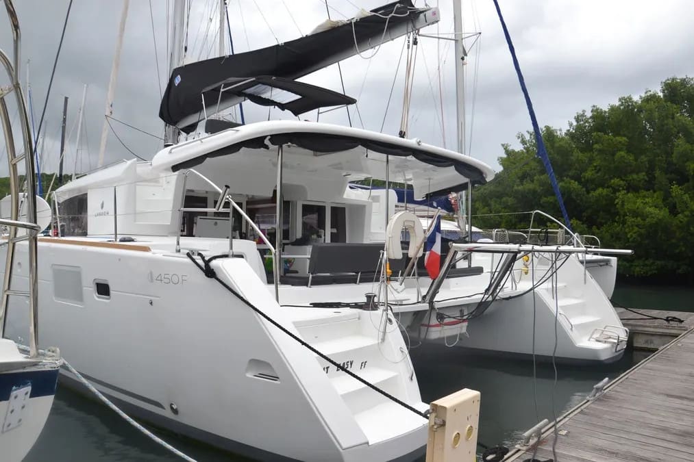 Comfort Lagoon 450 moored at Martinique / Le Marin