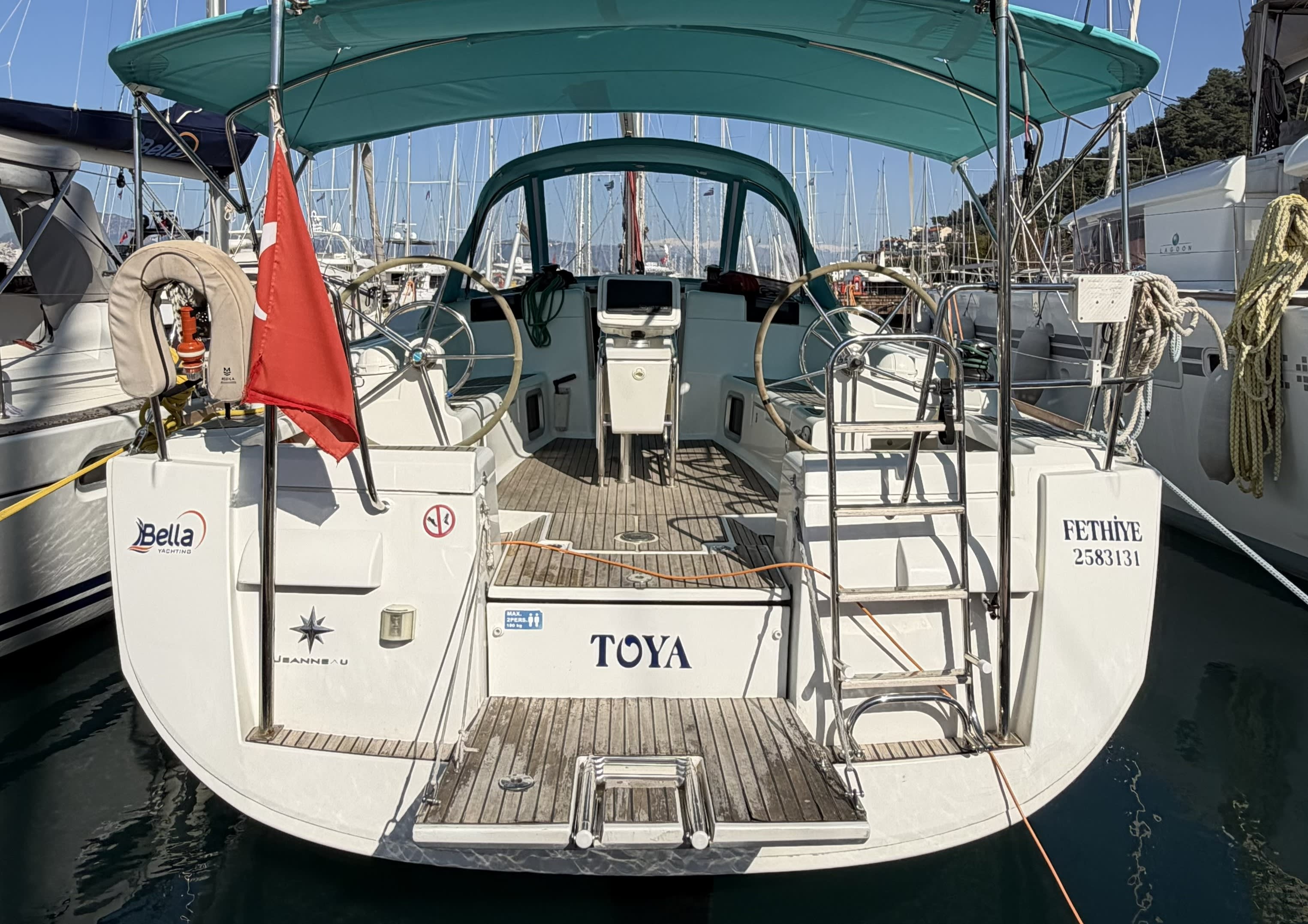 Classic Sun Odyssey 439 moored at Fethiye / Yes Marina