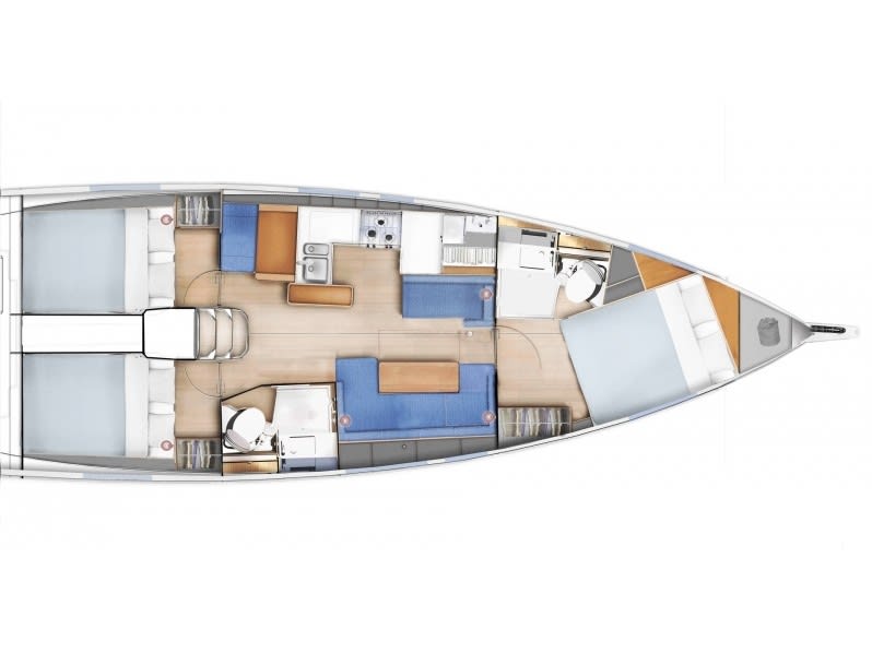 Bella Sun Odyssey 410 vor Anker in Piombino / Marina Arcipelago Toscano