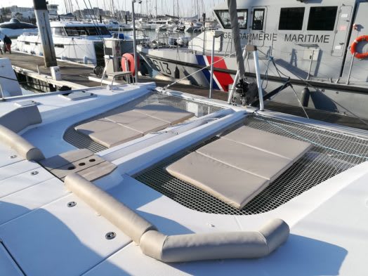 Aseba Nautitech 46 Open moored at Les Marines de Cogolin