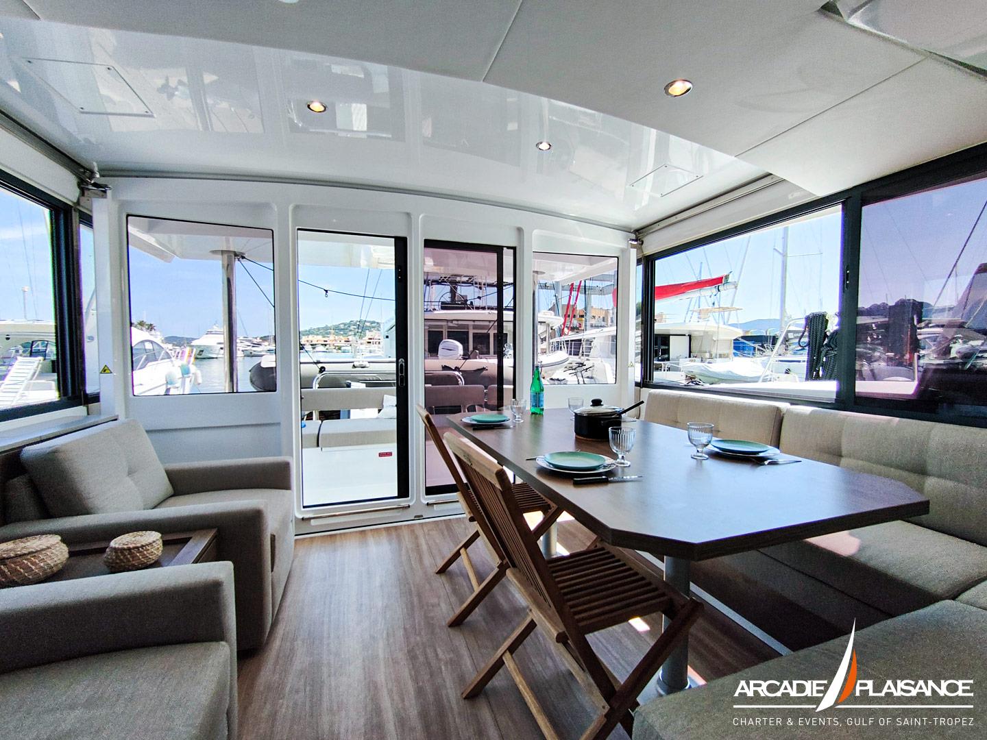 Lou Creusois Bali 4.4 moored at Les Marines de Cogolin
