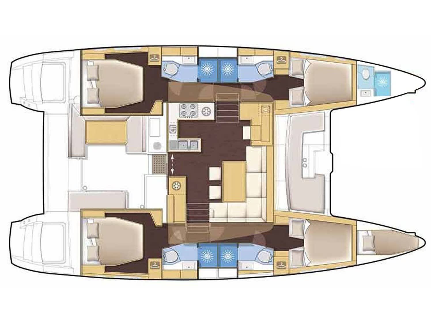 Premium Lagoon 46 vor Anker in Papeete, Tahiti / Papeete