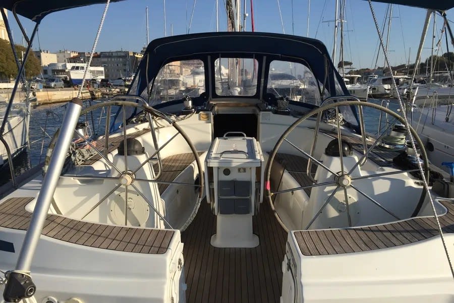 Kos 49 Bavaria 49 moored at Port of Volos