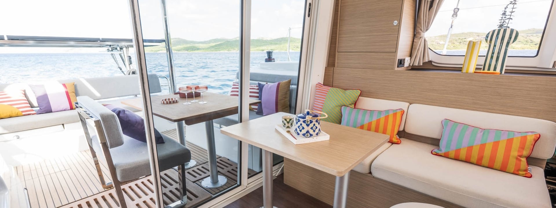 AYAYU 1 Lagoon 38 moored at Porto Heli