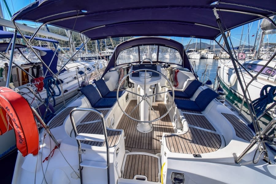 Kacamak Sun Odyssey 37 moored at Marmaris Yacht Marina