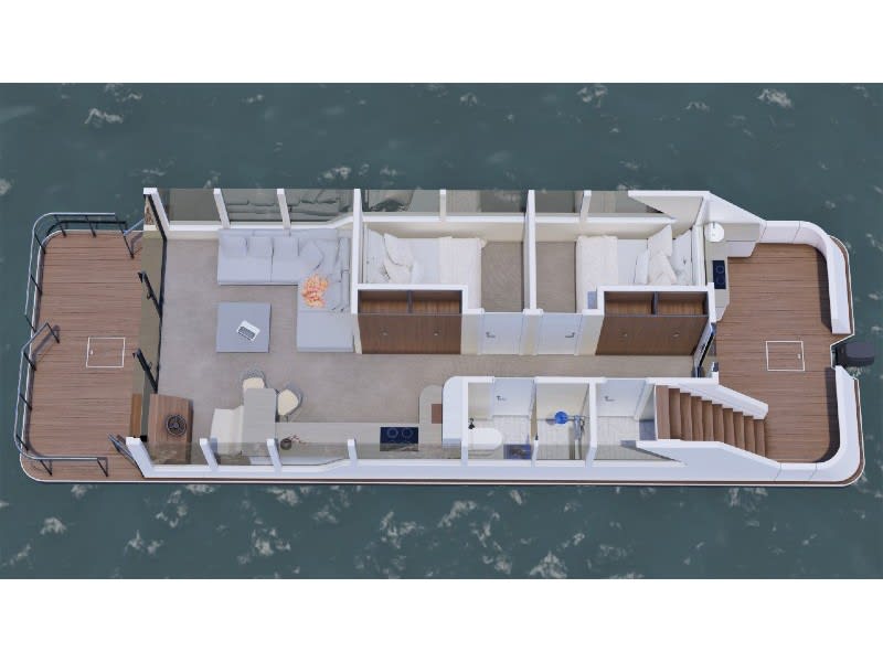 Laflora Houseboat moored at Kinrooi / Jachthaven De Spaanjerd