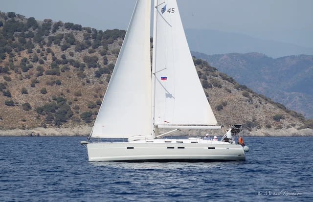 Shoogle Bavaria Cruiser 45 moored at Fethiye / Ece Marina