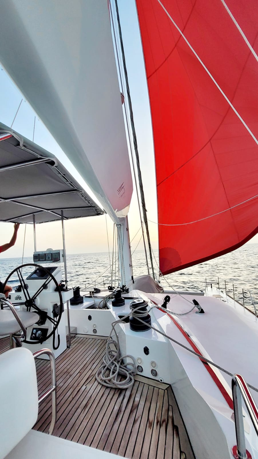 Marea Sunreef 62 vor Anker in Isla Aguja Cabins San Blas