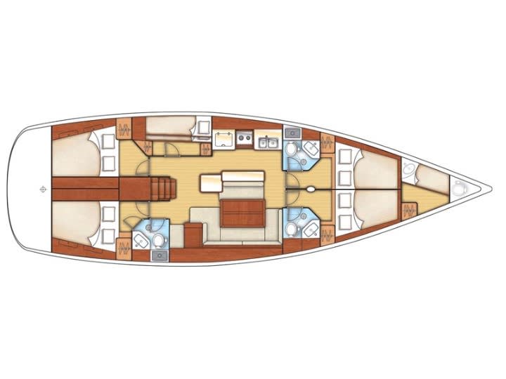 Oceanis 50 moored at Nydri Port