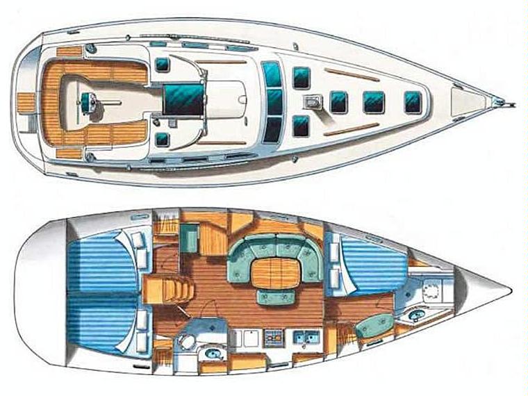 Armenistis Oceanis 393 vor Anker in Athens / Alimos Marina