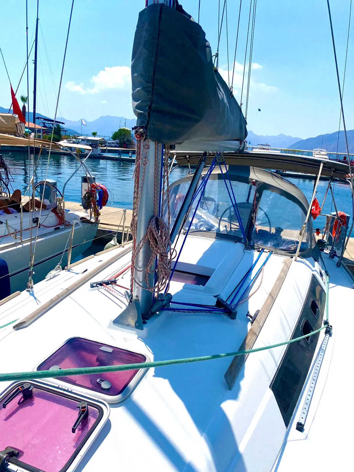 Smyrna Oceanis 34 moored at Netsel Marmaris Marina
