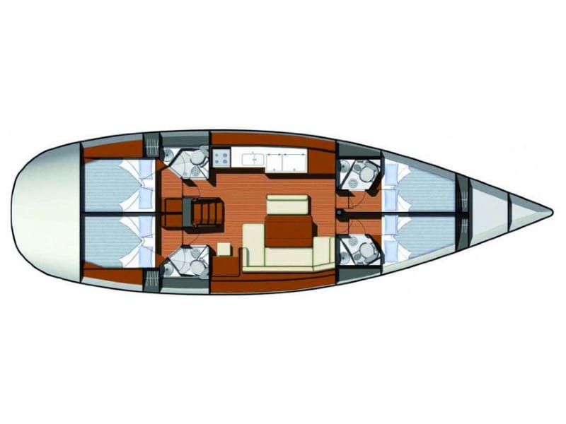 SKAZKA Sun Odyssey 49i vor Anker in Šibenik / D-Marin Marina Mandalina