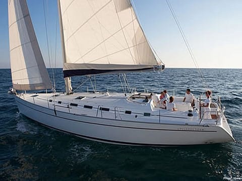 Triton Cyclades 50.5 vor Anker in D-Marin Marina Gouvia