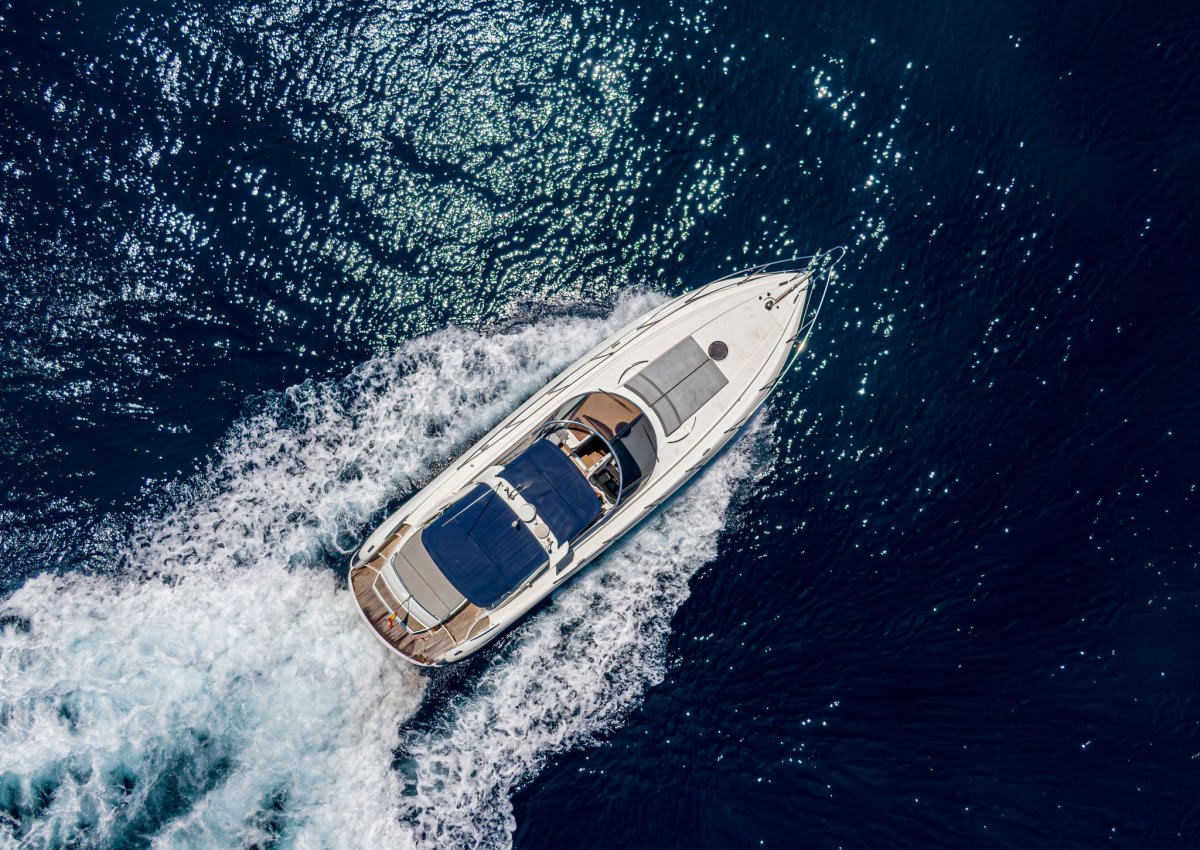 Navarone Sunseeker Camargue 47 moored at Port of Mykonos