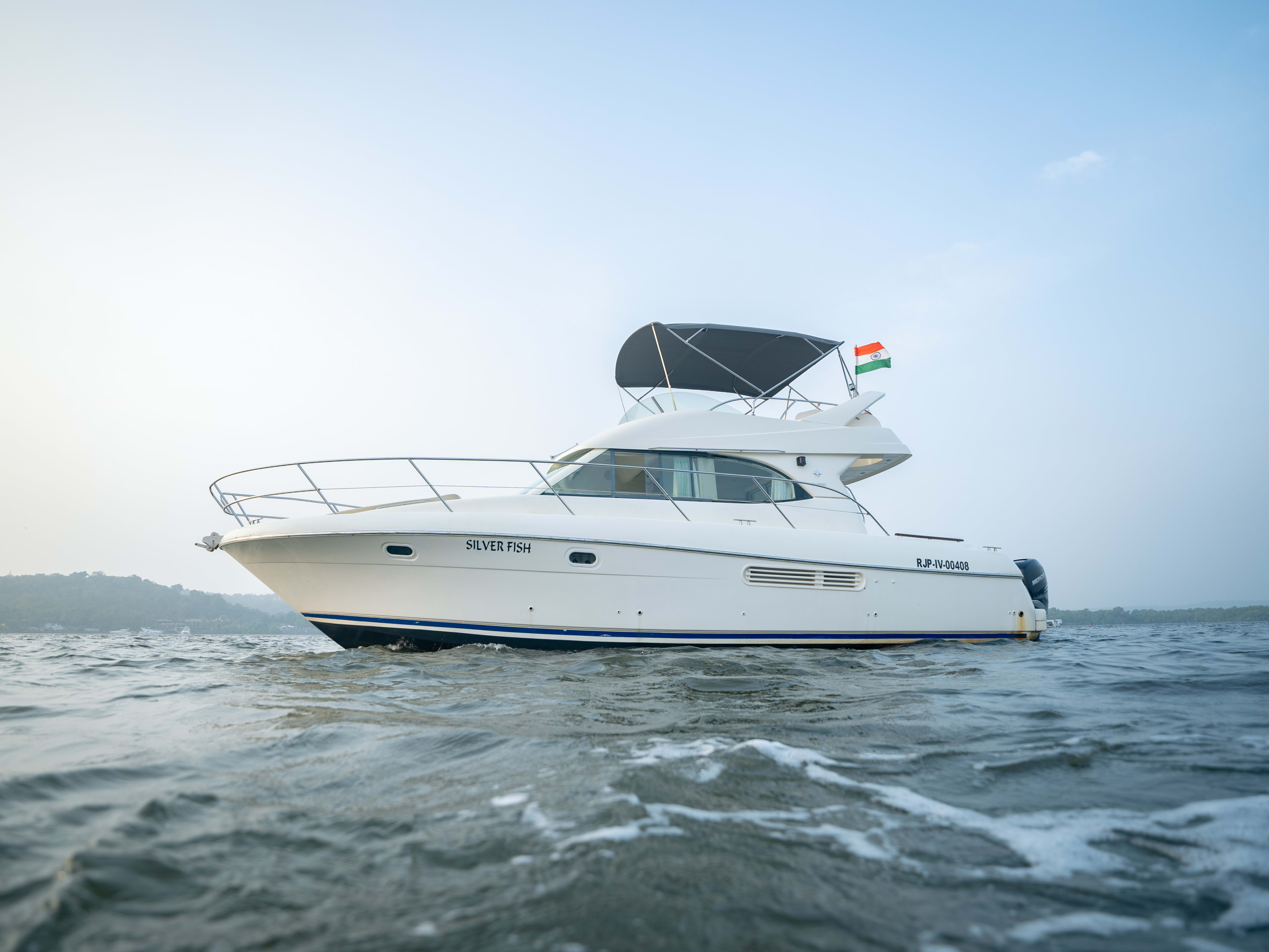 Silver Fish Prestige 36 moored at Goa / Panaji port