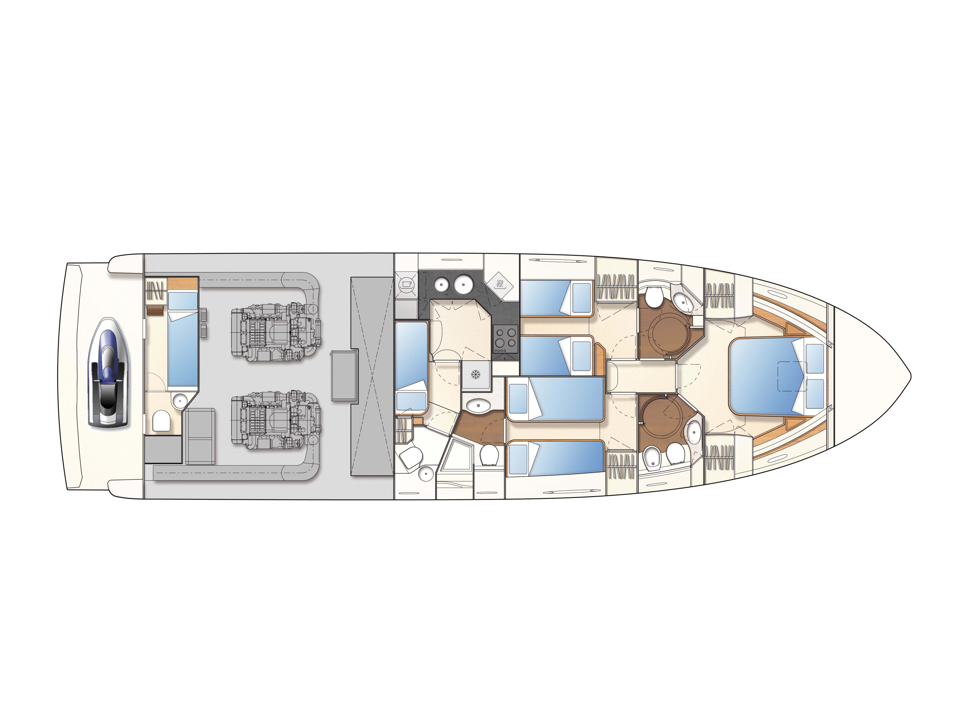 The Boat Ferretti 550 moored at Goa / Panaji port