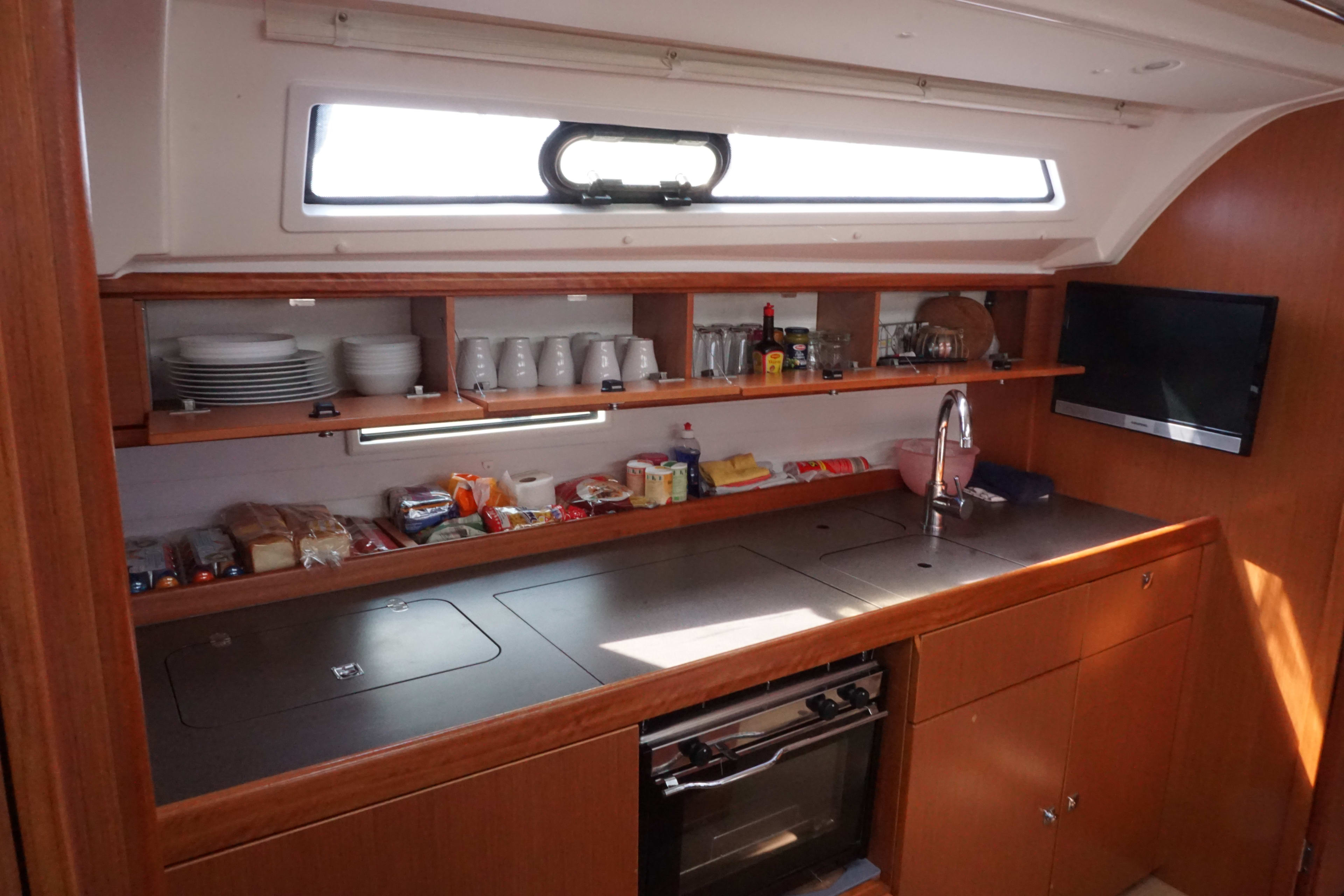 Futuro Bavaria Cruiser 45 moored at Lemmer