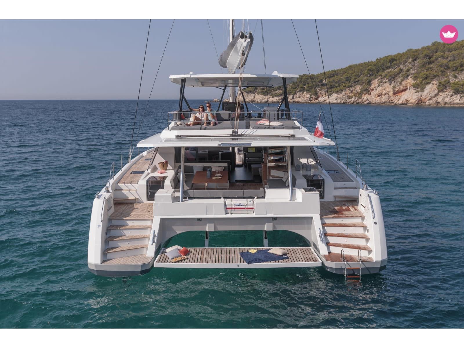 Kalista II Samana 59 moored at Les Marines de Cogolin