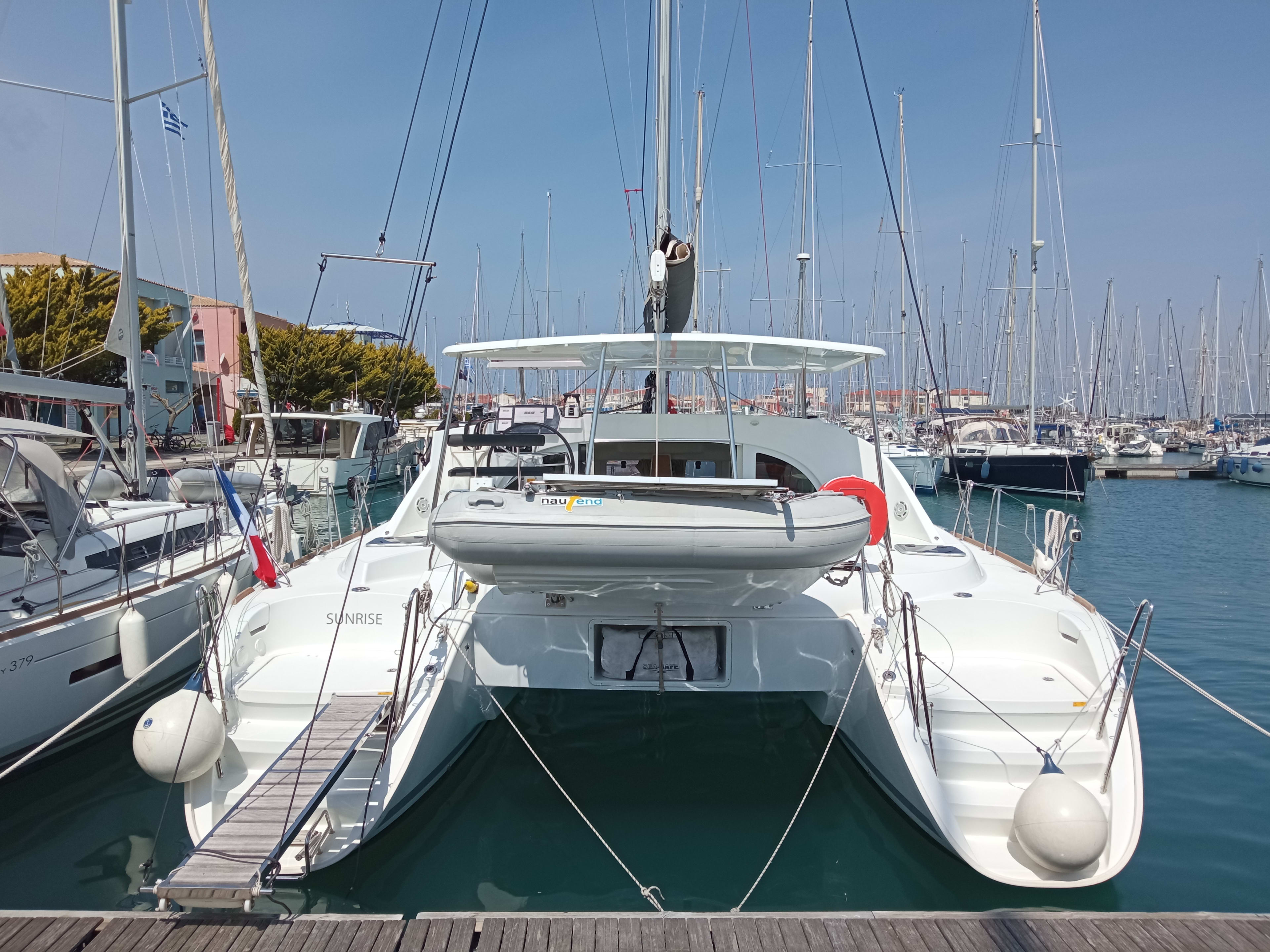 Sunrise Lagoon 380 moored at Lefkada / D-Marin Marina Lefkas