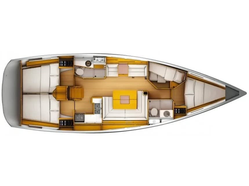 Una Bella Ria Sun Odyssey 449 vor Anker in Marina Izola