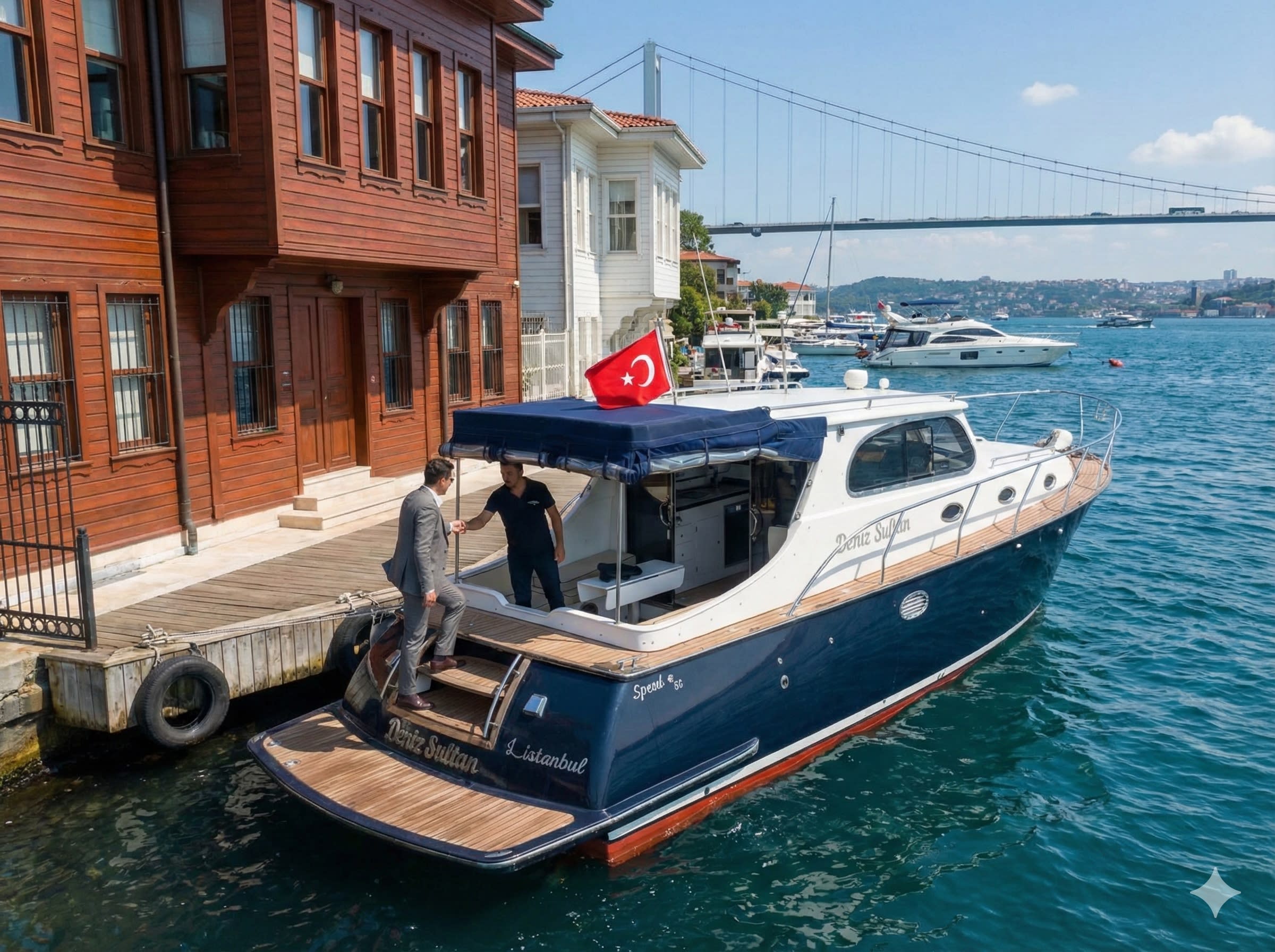 Classic Motoryacht біля причалу Istanbul