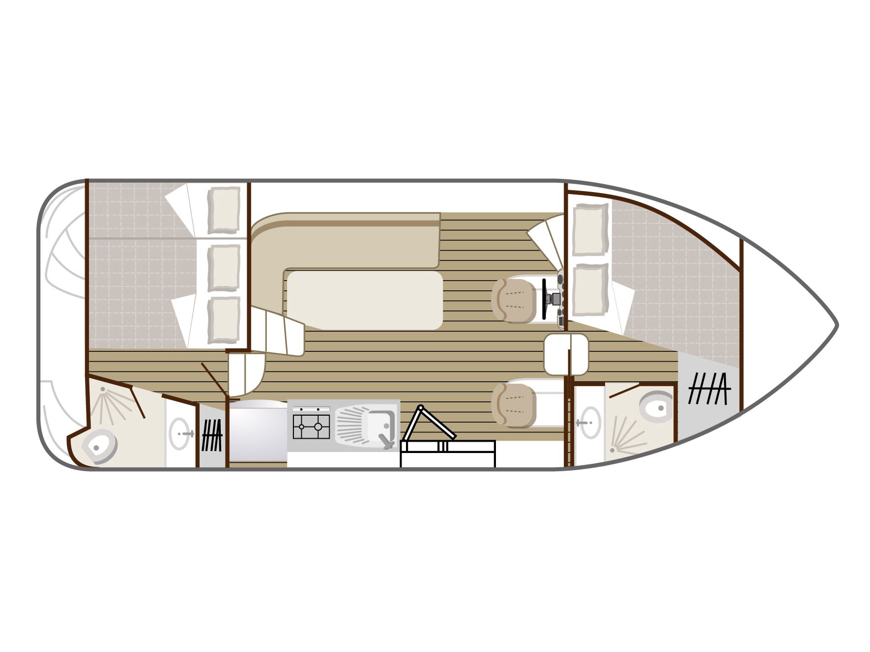 Cruiser Comfort 4/7 Pers. Nicols Confort 900 DP moored at Sireuil
