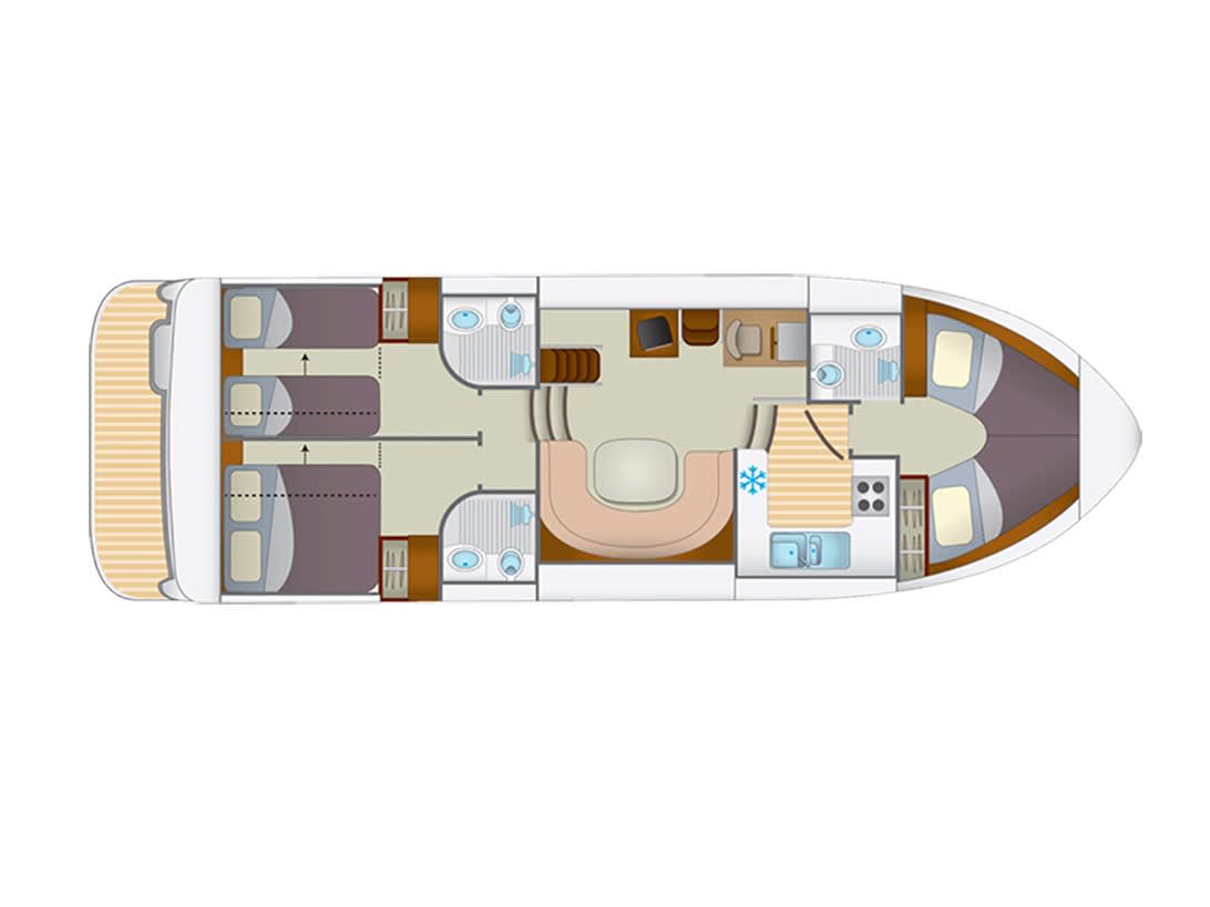 Cruiser Premium 6 Pers. Europa E.600 amarrado en Marina Fürstenberg