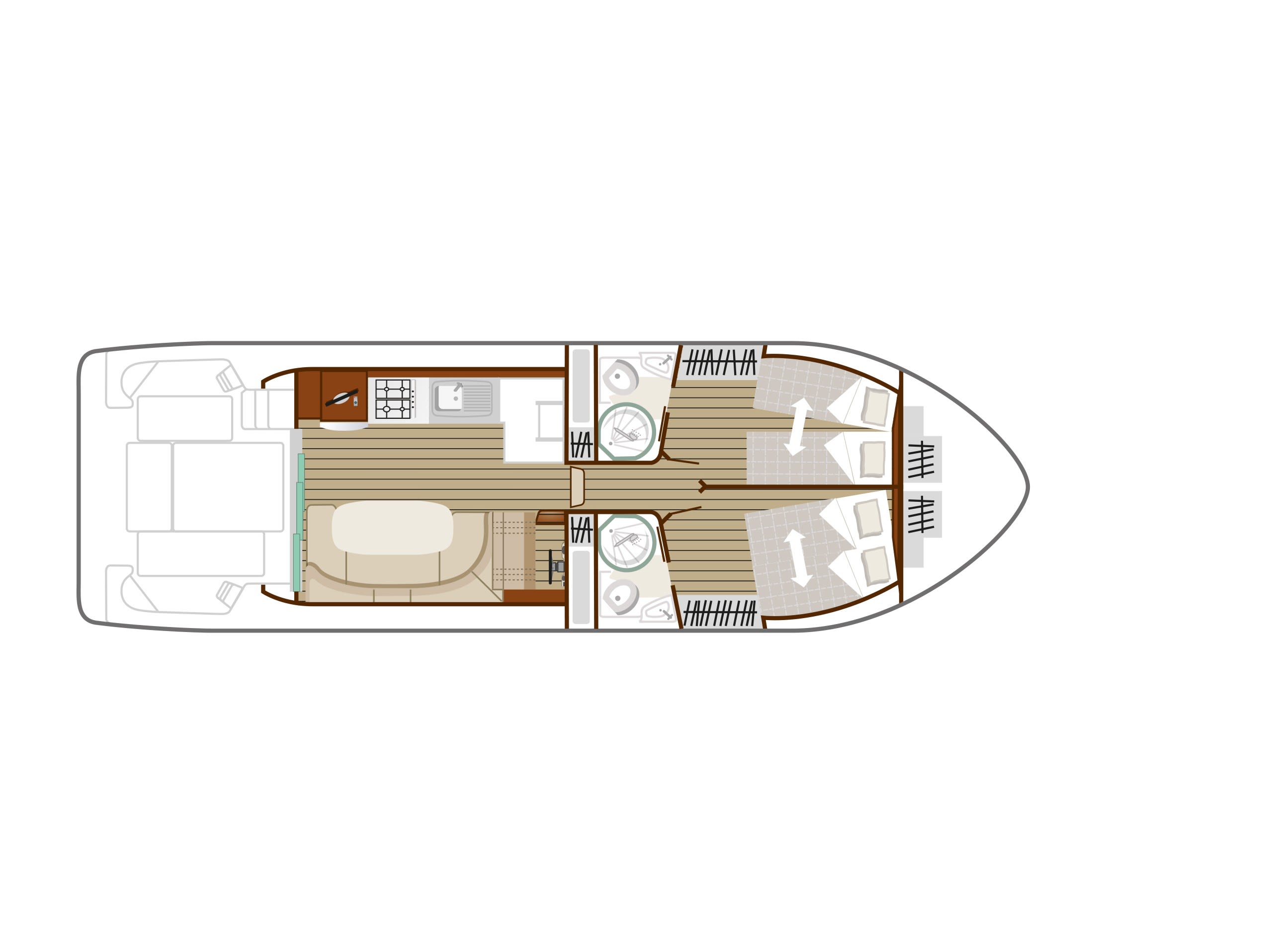 Cruiser Premium+ 4/6 Pers. Nicols Quattro Fly C vor Anker in Kerkdriel