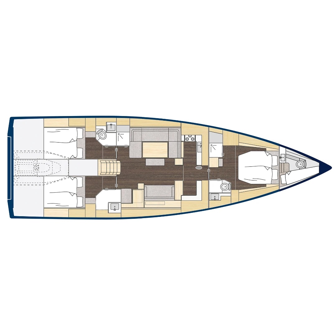 Aequus Bavaria C57 amarrado en Marina di Olbia