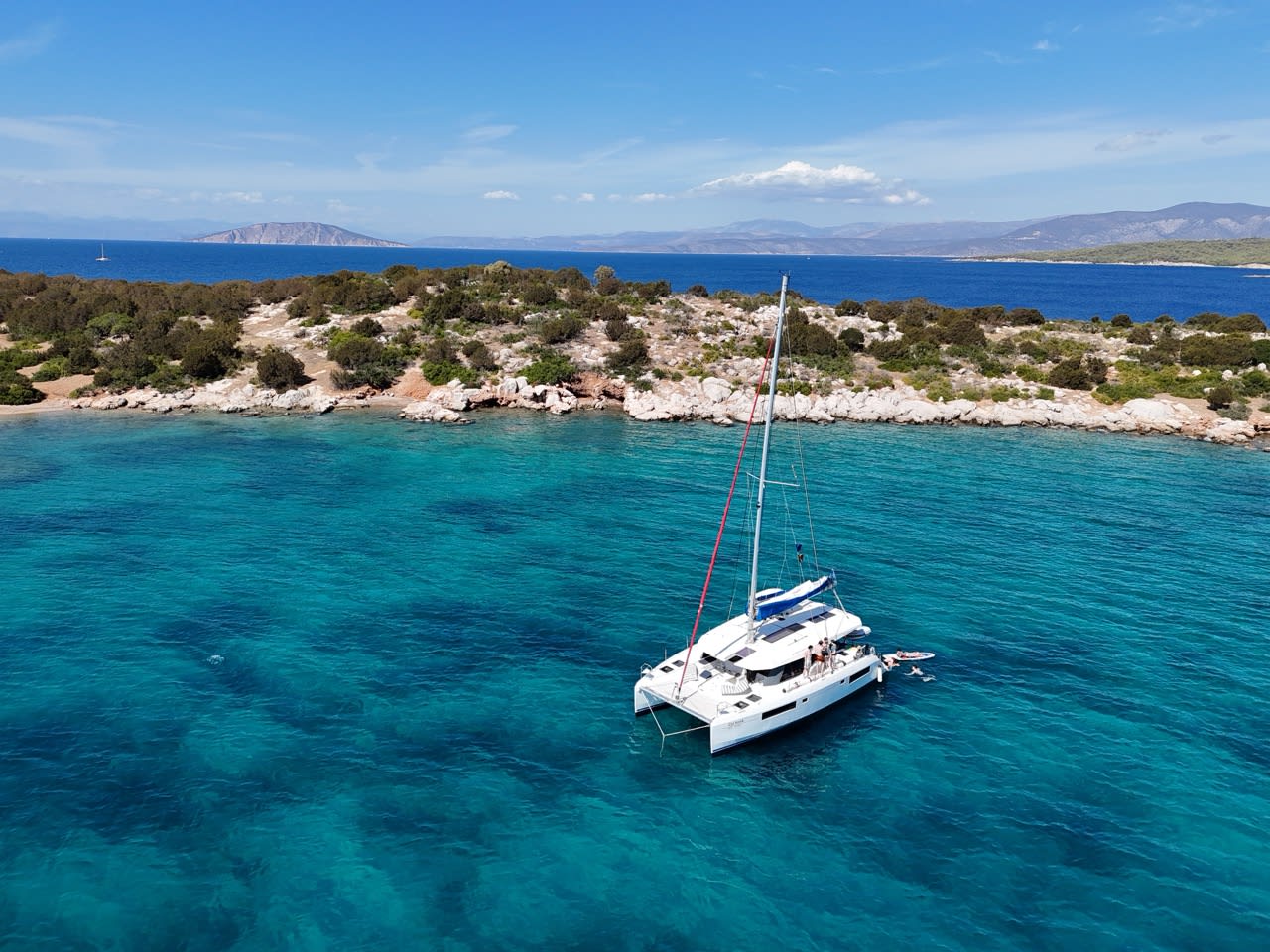 Cat AnnA Leopard 45 moored at Paralio Astros / Astros Harbour