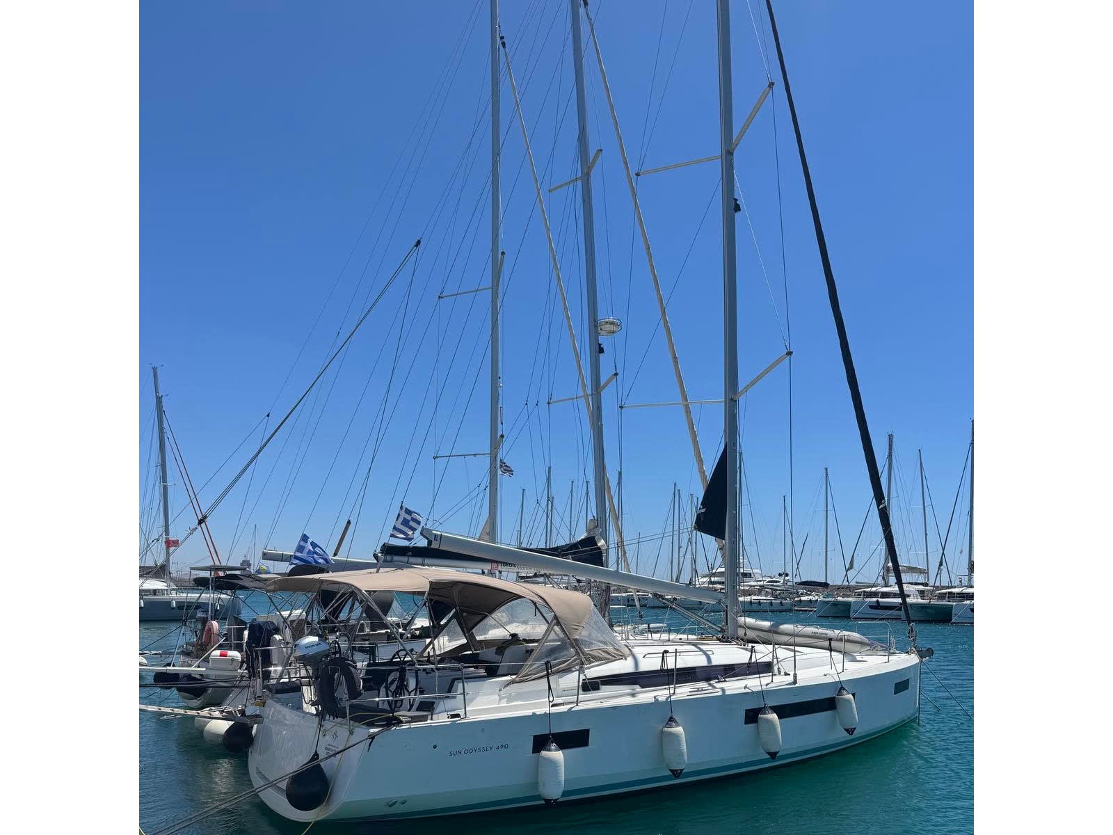 Konstantinos Sun Odyssey 490 moored at Athens / Alimos Marina