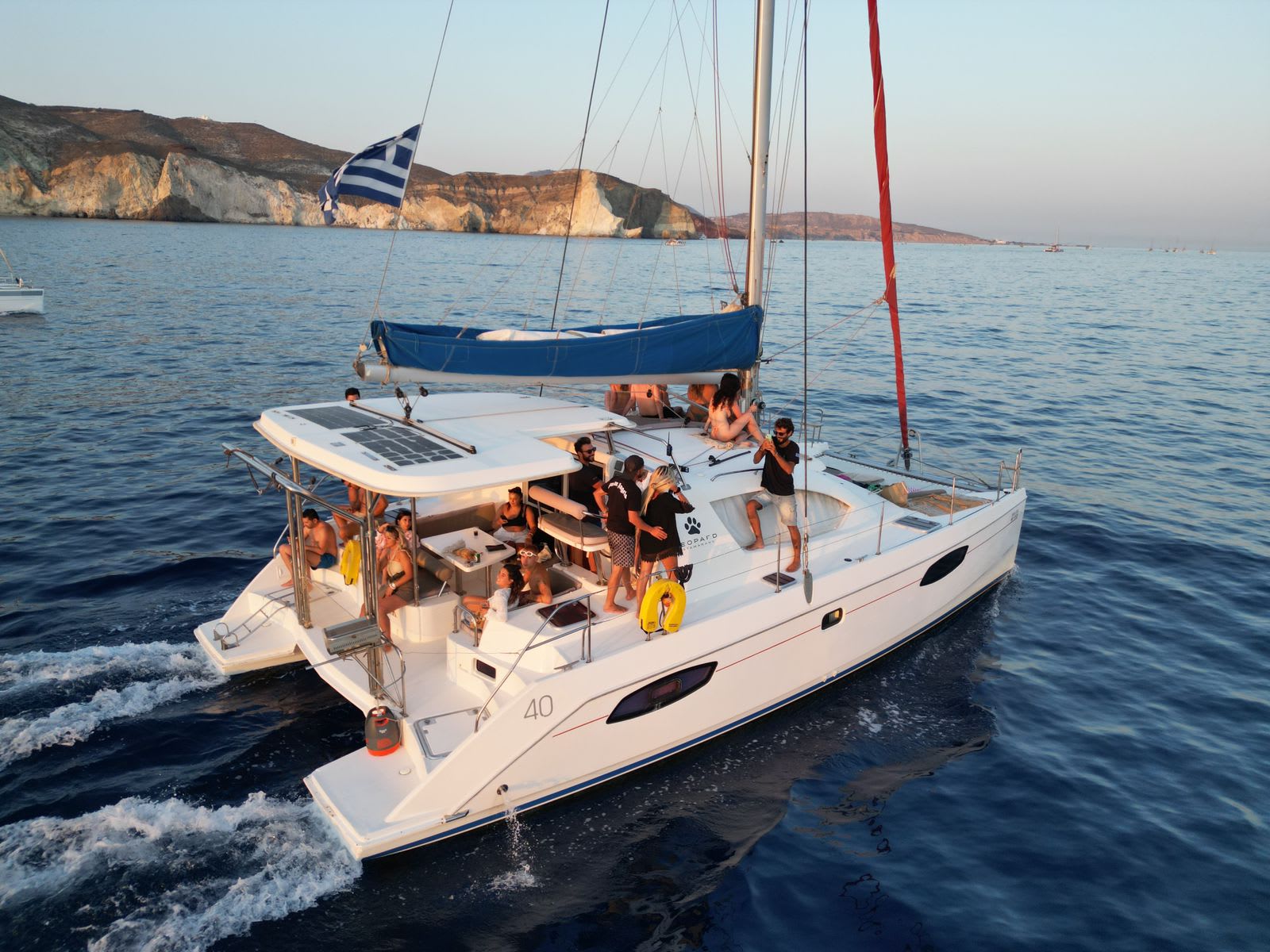 Moby Dick Leopard 40 moored at Marina Kos