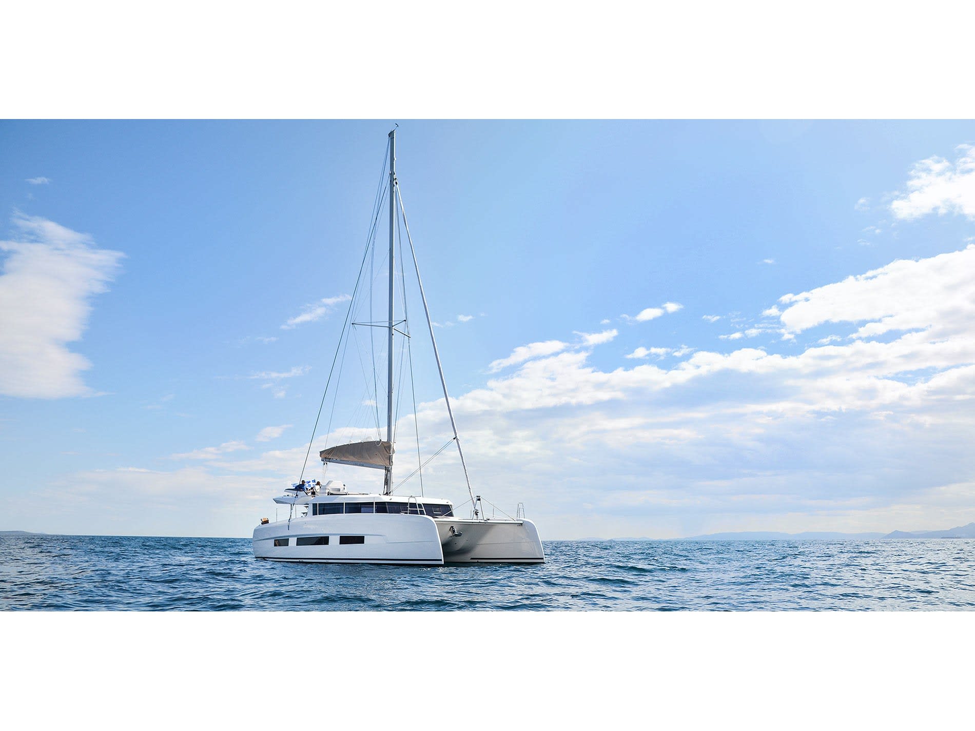 Eden Planet Dufour Catamaran 48 moored at Furnari / Marina Portorosa