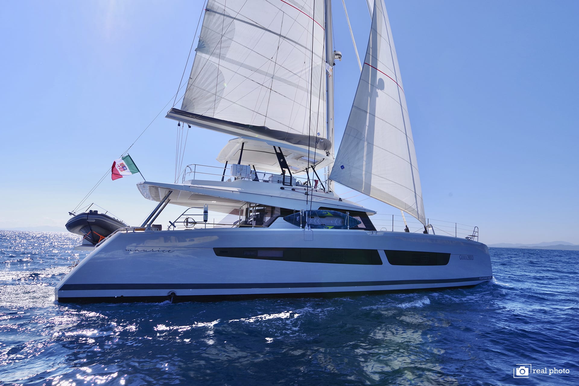 Maurice - Luxury Catamaran, A/C, Generator, Water maker Samana 59 moored at Cannigione