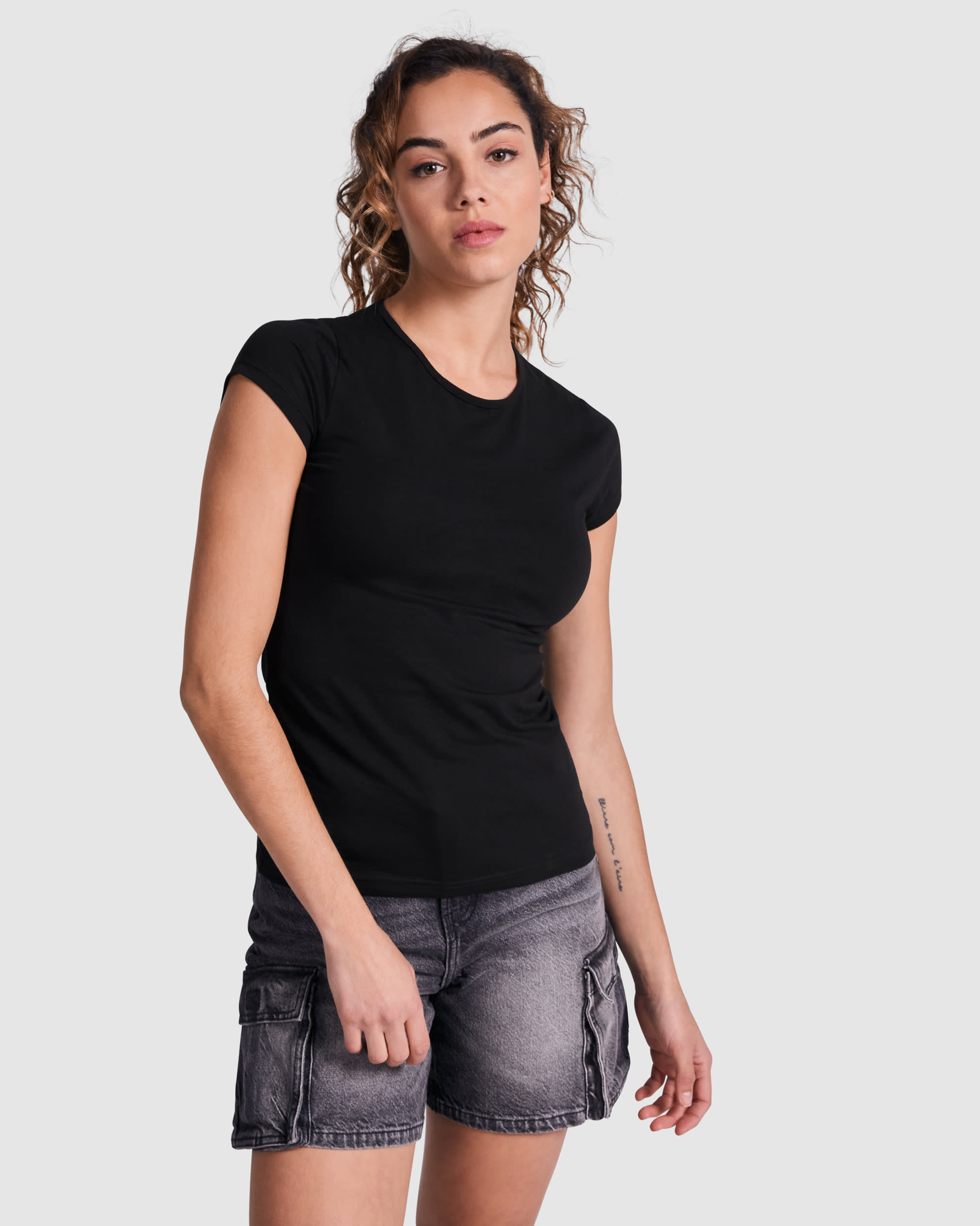 Camiseta Mujer de manga corta con cuello fino 200G - 6597_02_1_4