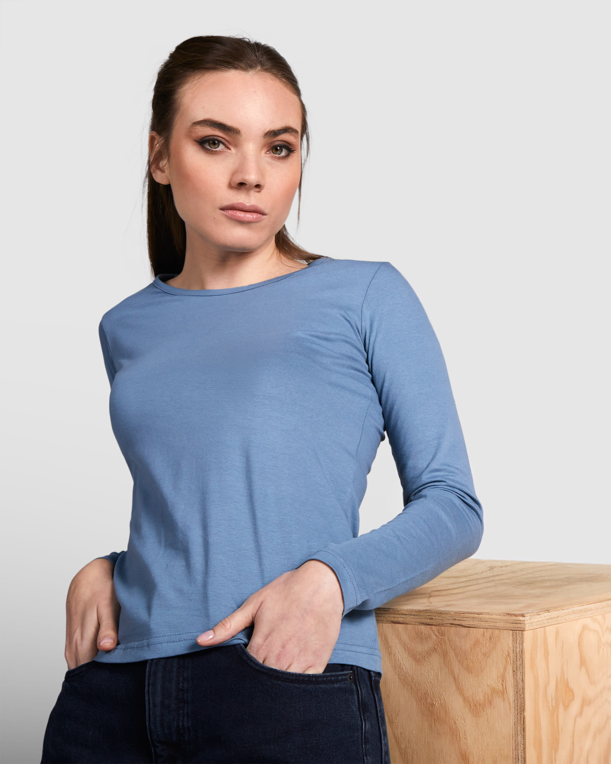Camiseta Mujer semientallada de manga larga - 1218_86_1_1