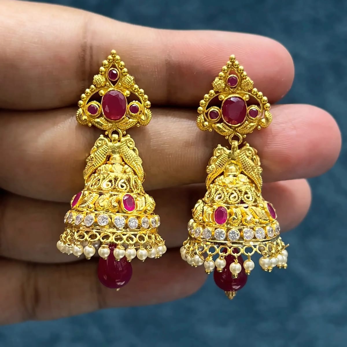 jhumka-ruby-cz-pearl