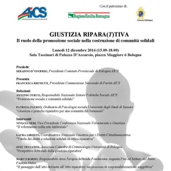 GIUSTIZIA RIPARA(T)TIVA
Il ruolo della promozione sociale nella costruzione di comunità solidali