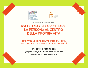 Sportello psicologico gratuito per bambini, adolescenti e famiglie