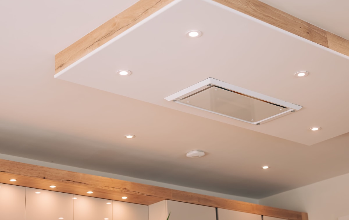 A white Cloud Box extractor mounted into a white ceiling