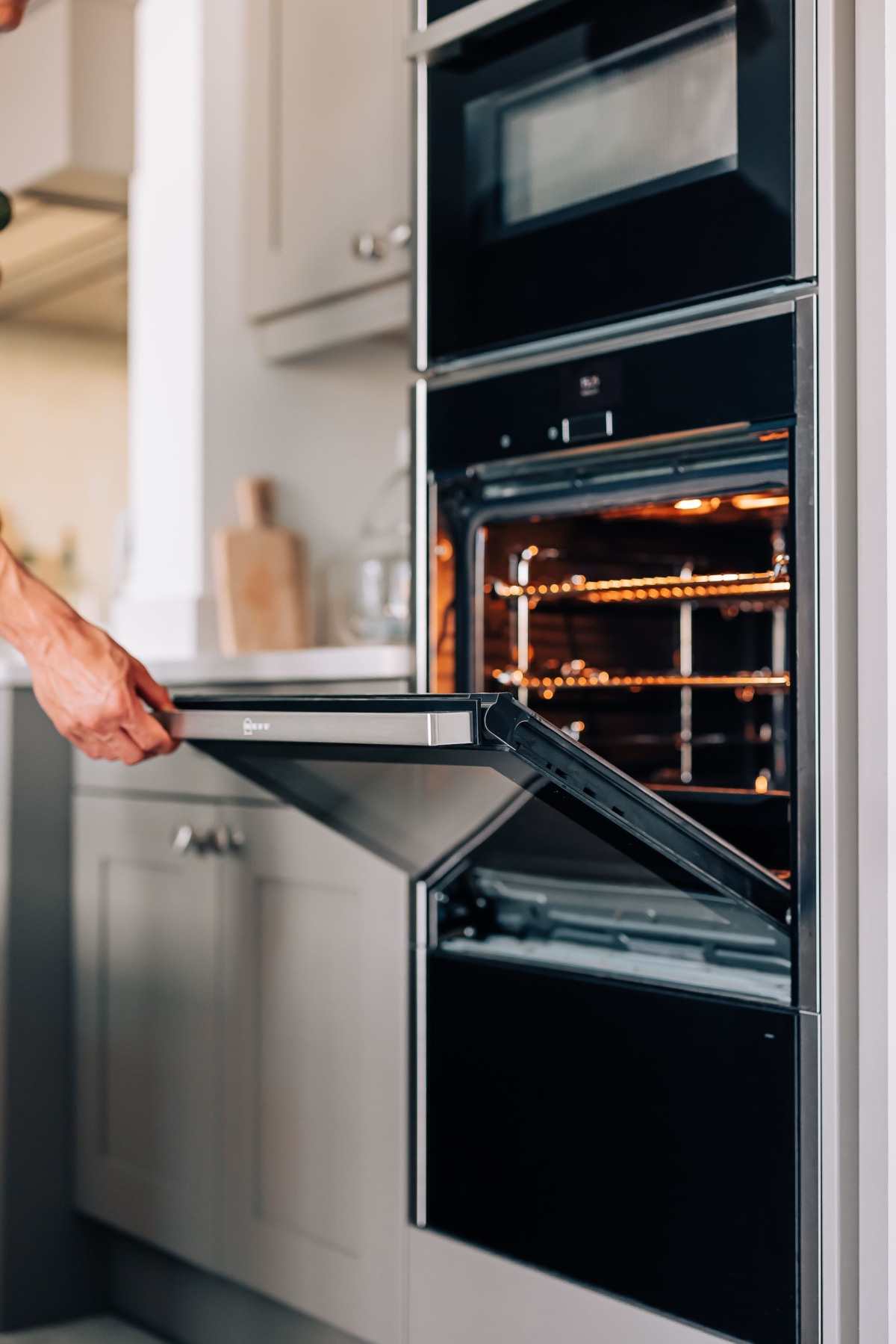 A Neff Slide and Hide Oven being opened