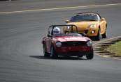Chris Andry in his NC chasing down a Triumph TR6
Photo by Baden Jones