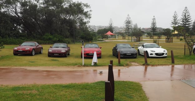 Coffs in the wet.